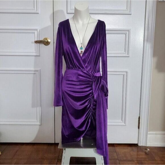 House of Harlow 1960 Purple Velvet Dress - Picture 4 of 16